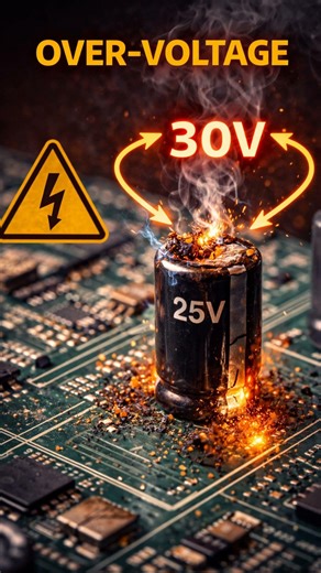Capacitor explosion 💥Always check polarity & voltage rating#Electronics #Capacitor#electrical