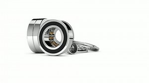 3D animation of a collection of bearings.