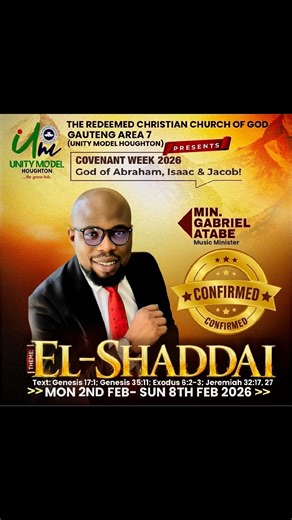 RCCG Unity Model Houghton | #JehovahElShaddaiDeservesTheWorship #CovenantWeek2026 | Instagram