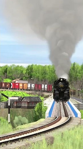 Black Steam Train Over Long Bridge #1 | Trainz Simulator 2019