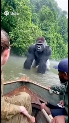 A heart-stopping moment deep in the jungle — a man comes face-to-face with a dominant silverback gorilla. The tension is real as the gorilla pounds its chest, asserting full control of the wild. 🌿 No words needed — nature speaks loud and clear. 🦍💥 🎥 Powered by Sora 2 AI for cinematic realism. #GorillaEncounter #JungleTension #WildlifeMoment #DominantGorilla #HeartStopping #Sora2AI #NatureThrills #AfricanWildlife #ViralReels #RealOrAI #PowerOfNature #WildAndFree #FacebookReels | Pets vs Human