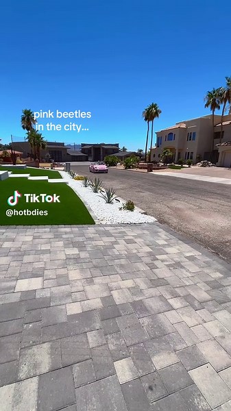 Exploring Pink Volkswagen Beetles in the City
