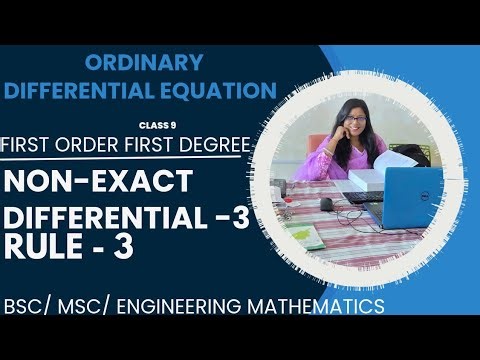 Class 9/Integrating Factor method Rule-2/Nonexact DE/Bsc, MSc & Engineering mathematics