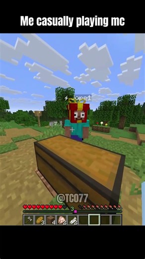 chicken on a tree meme in minecraft