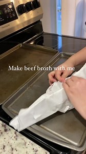 Instructions on how to make beef bone broth : I’m using soup bones from a local farmer. Unwrap & pour a oil on top to help brown. Cook on 425 for 40-45 minutes or until meat is crisp / browned on top. Add to your slow cooker. I used saved veggie scraps I had in the freezer onion tops , celery tops, carrots, and I didn’t have fresh garlic so I used already chopped garlic. Add your water , pepper , and wine to help the flavor. Cook on 200 for 34-48 hours. Follow to see how I’ll be canning it! ..#b