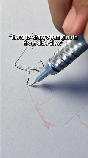 How to draw open mouth from side view