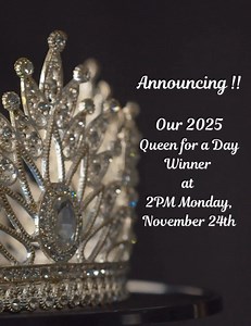 Announcement of Plymouth DAM’s 2025 Queen for A Day at 2pm today,Monday, November 24th👑 | Plymouth, WI Downtown Arts and Merchants