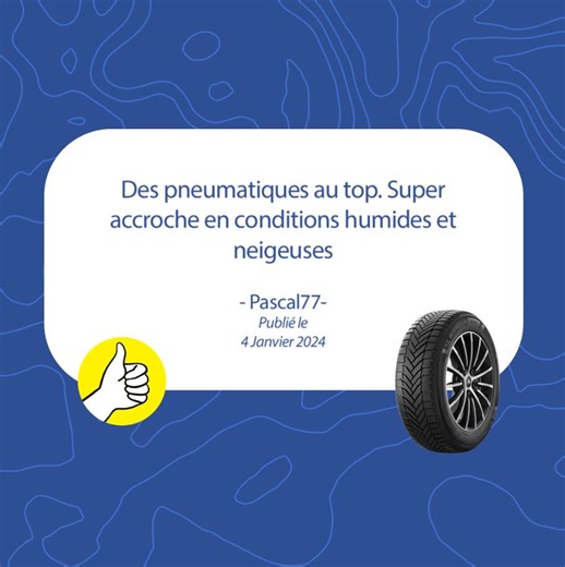 C'est vous qui en parlez le mieux ! Comme Pascal, faites confiance aux pneus MICHELIN Alpin 6 pour une accroche optimale en hiver 💪 Pour tout savoir sur ce pneu, c'est par ici : https://www.michelin.fr/auto/tyres/michelin-alpin-6 | Michelin