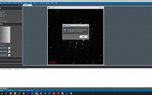 DIFPACK工具的使用（定义衍射中心点及矢量长度测量）