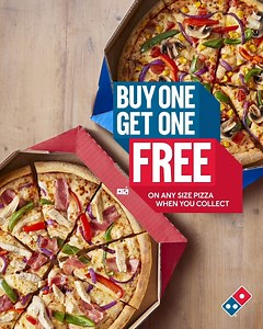 11K views · 39 reactions | Pop in to a Domino’s store, and BOGOF (Buy one get one free on pizzas when you collect). And whilst you’re visiting, don’t forget to follow our social distancing measures. | Domino's Pizza | Facebook