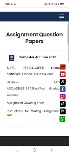 How to check Assignments and download B. ed From AIOU website.