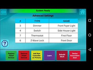 Z Wave Device Setup Screen Tutorial