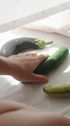 They're wet. She chooses cucumber. Vertical, Social Media.