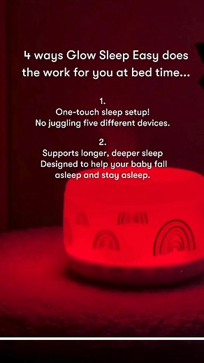 1.1K views |  4 ways the Glow Sleep Easy makes bed time easier  - One-touch sleep setup - Supports longer, deeper sleep - Improves the sleep environment - Backed by real results - thousands of families are sleeping better Let your Glow Sleep Easy set the tone: soft, quiet and soothing. Shop the Glow Sleep Easy with 29% off!  | Glow Dreaming | Facebook