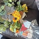 Interchangeable Welcome Sign for Front Door, Christmas Wreaths for Front Door with 4 Seasonal Wreaths and 21 Changeable Icons for Christmas Door Decor