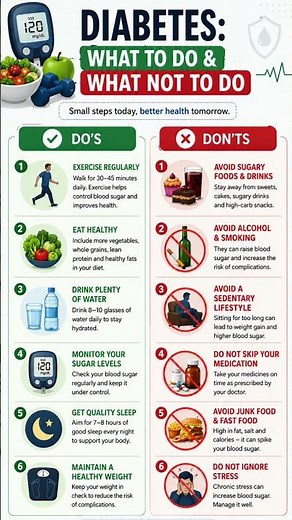 Diabetes: What To Do & What Not To Do 🩸⚖️ | Smart Daily Habits #shorts