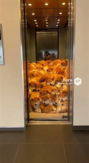 もし明日会社に行ってエレベーターに乗ろうとしてこうなってたらどうする？ #ai動画 #柴犬 #animals #爆笑動画 #pets #エレベーター #かわいい犬 #犬動画 #もしもシリーズ