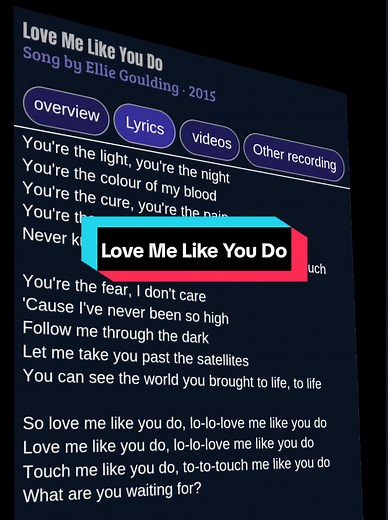 Love Me Like You Do: An Analysis of Ellie Goulding's Song