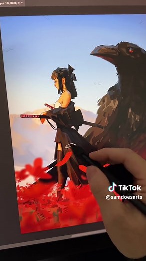 Choosing Red in Digital Art Process
