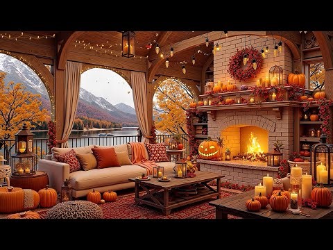 Relaxing Jazz for Autumn 🍂 Fireplace Ambience 🔥 Calm Music for Sleep, Relaxation, and Focus