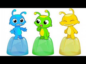 Groovy The Martian changes his color when eating colorful jelly 💛💚💙Groovy morphs into red!