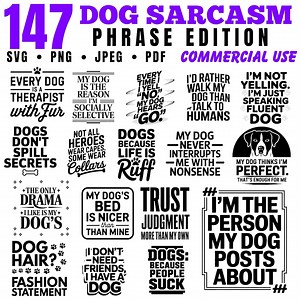 Dog Sarcasm Laser Engrave Files: SVG, PNG, PDF Coaster Bundle (commercial Use, Instant Download) - Etsy