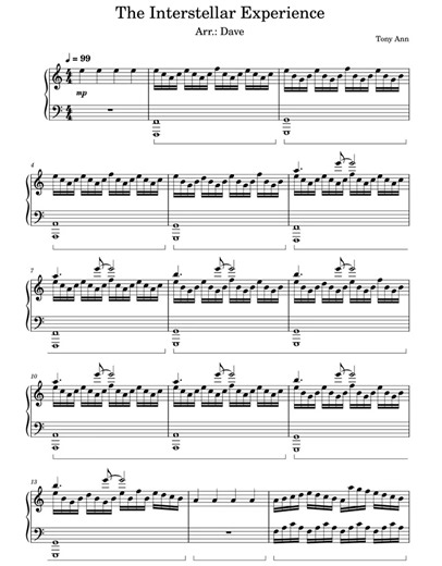 Discover Interstellar Experience Piano Notes and Sheet Music