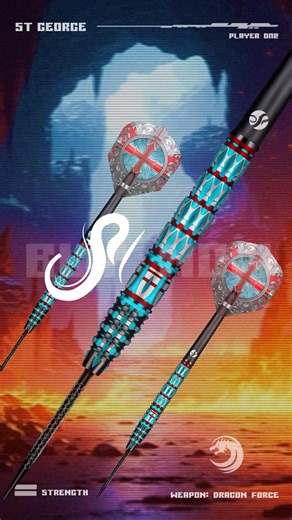 Meet the next evolution of Future Knights! St George returns wielding dragon fury. Premium 95% tungsten dragon-scale grip smooth, accurate taper. Crafted in New Zealand. Shop now. https://www.shotdarts.com/collection/future-knights Find a Shot Dealer 👉 https://www.shotdarts.com/retailers | Shot Darts