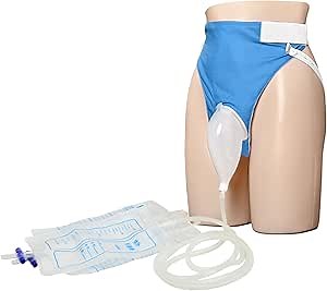 Urine Collection Bag Condom Catheters for Men Reusable Portable Wearable Urinary Drainage with 2 Urine Catheter Bag System (Blue-Men)