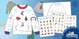 Design Your Own Christmas Jumper Stickers Activity
