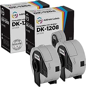 LD Products Compatible Address Label Replacement for Brother Labels DK-1208 1.4 in x 3.5 in for use in PTouch QL1050 QL-1050N QL-1060N QL-500 QL-500EC QL-550 QL-570 & QL-570VM (400 Labels, 2-Pack)