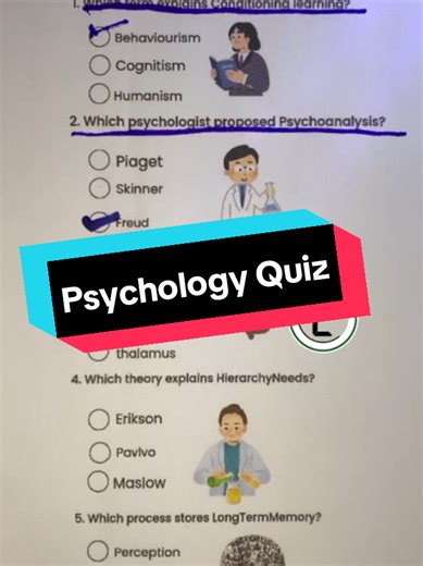Psychology Quiz - Can you get 7/7? #quiz #quiztime #trivia #psychology #learningontiktok