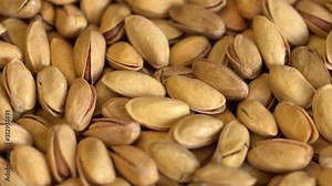 Roasted pistachios close-up. Pistachio nut with salt. macro