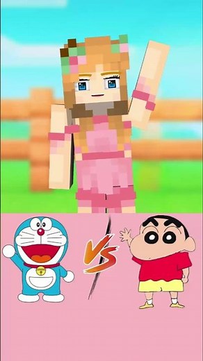 Doraemon Vs Shinchan😱 #bidushi_plays #minecraft #funny