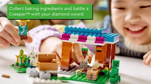 LEGO Minecraft The Bakery Building Kit 21184 Game-Inspired Minecraft Toy Set for Kids Girls Boys Age 8+ Featuring 3 Minecraft Figures and Goat, with Village and Treasure Chest Accessories, Gift Idea