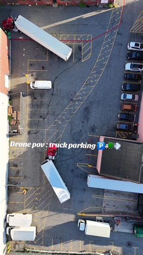 Drone POV of Truck Parking: A Unique Perspective