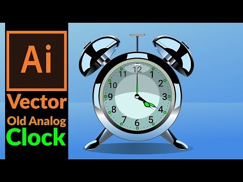 Adobe Illustrator Tutorial - How To Draw A Realistic Alarm Clock (Old School Analog Alarm Clock)