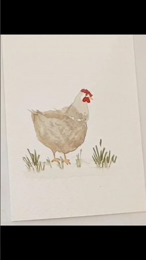 Here's an easy little painting of a chicken🐔 | Easy Watercolour Tutorial 🖌