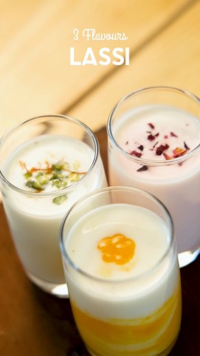 39K views · 685 reactions | 3 Flavours Lassi Recipe in Just 2 Minutes 350 ML Curd 1/4 Cup Powdered Sugar (or as per your preference) Water as Require 1 tbsp Rose Syrup 2 tbsp Mango Pulp 1/2 tsp Re:Fresh Cardamom Powder (You can buy it online, Link is in my bio) #LassiRecipe #MangoLassi #RoseLassi #ElaichiLassi #InstantLassiRecipe #PunjabiLassi #Reel | Viraj Naik | Facebook