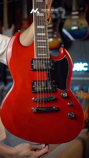 nafirimusic on Instagram: "DOUBLE HORN from @sqoe.guitars is Finally here!!! Ready stock fresh just landed 2026 new model and HARD ROCK Machine : SQOE SESG450 In Cherry Red / Ebony Black / TV Yellow!! Top: Mahogany Back and Sides: Mahogany Neck: Mahogany Fingerboard: Rosewood Pickguard: 3 Ply Black Nut and Saddle: Bone 43mm Bridge: SG style fixed Bridge Tune o Matic Inlay: White Headstock : SQOE with Binding and inlay Shape: SG Double Cutaway Model Tuning Machine: Diecast Number of Frets: 22 Sta