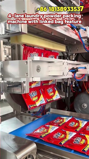 Laundry powder four side seal bag multi lanes powder fill seal machine, packing machine. #machine