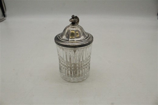 Vintage Fostoria Aspen Pattern Crystal Jar Diamond Cuts Silver Plated Jam Jelly Jar (S3912) - Etsy
