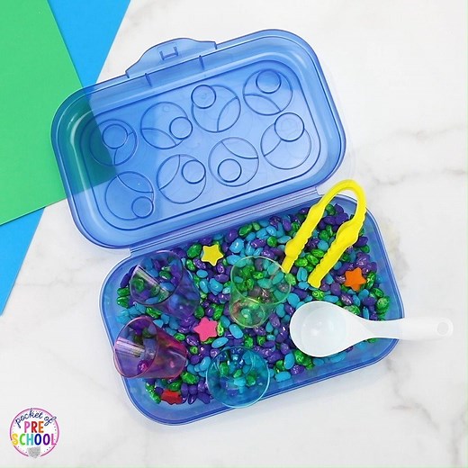 458K views · 841 reactions | Make a mini sensory bin with a pencil box! Check out how >> https://pocketofpreschool.com/how-to-dye-beans-and-make-a-mini-sensory-bin/ | Pocket of Preschool | Facebook