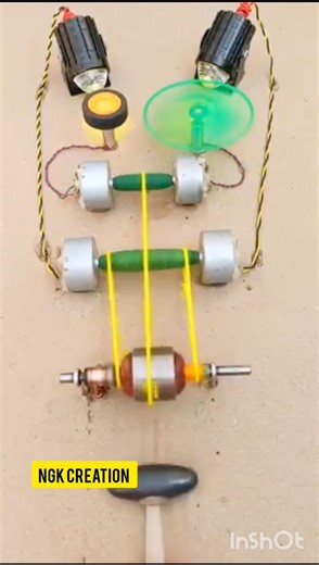 DIY DC Motor Generator ⚡ | Simple Power Experiment 🔋 #shorts #ngkcreation #experiment