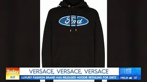 173K views · 775 reactions | Do you know a Ford fanatic looking to spice up their wardrobe? Luxury brand Versace has released this hoodie in collaboration with Ford which retails for an affordable $1,872! #9Today | TODAY | Facebook