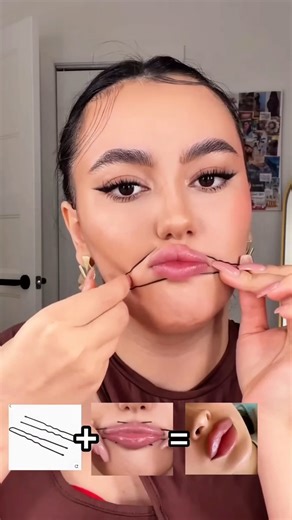 Bobby Pin Lip Hack 💋 | Perfect Plump Lips in Seconds 😍#youtubeshorts #shortsfeed #secrethacks