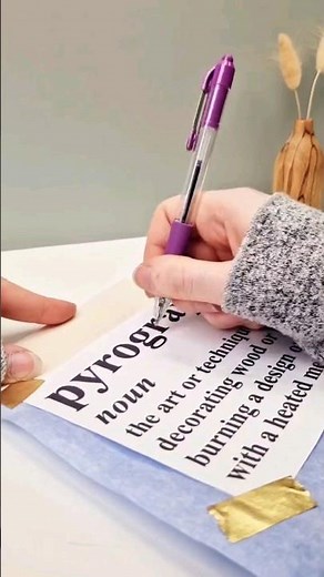 How to transfer text to wood using carbon paper #pyrography #crafttutorial #howto #woodburning