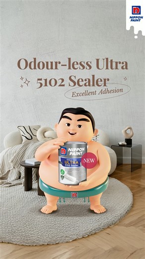 Prep it right with our NEW Odour-less Ultra 5102 Sealer, because your walls deserve only the best foundation 🏡 ✨ Excellent adhesion for a lasting topcoat 💧 Protective barrier that keeps moisture out 🎨 Smooth finish that evens out imperfections Find out more here: https://nipponpaint.com.sg/product/odour-less-ultra-5102-sealer/ | Nippon Paint Singapore