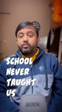 School ne kaam ki izzat nahi sikhayi.Aur iska nuksaan aaj bhi normal lagta hai.#SchoolNeverTaughtUs