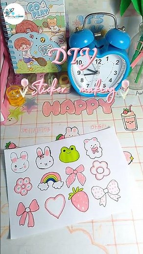 DIY Sticker Making ✂️ Easy Handmade Stickers at Home #shorts #diy